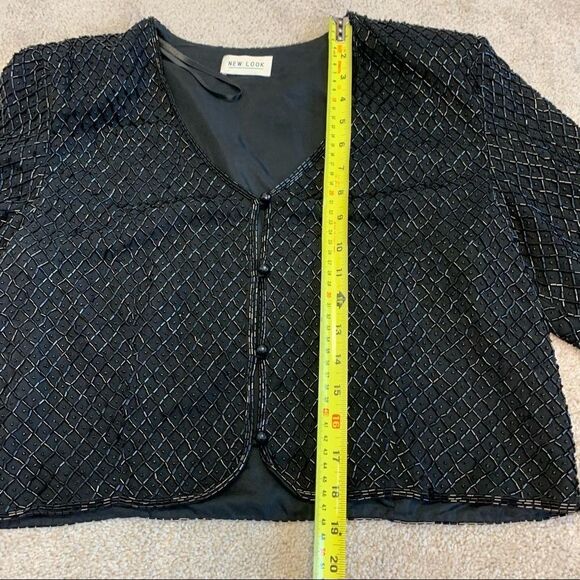 Vintage black long sleeve beaded jacket size large - Picture 11 of 13